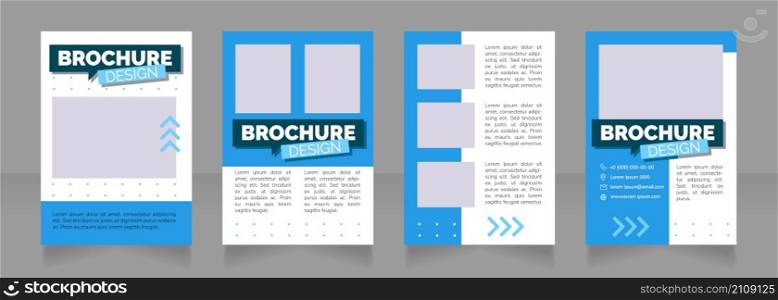 Working from home blank brochure design. Template set with copy space for text. Premade corporate reports collection. Editable 4 paper pages. Rubik Black, Regular, Light fonts used. Working from home blank brochure design