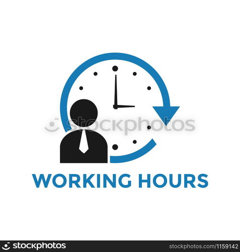 Working hours icon design template vector isolated illustration. Working hours icon design template vector isolated