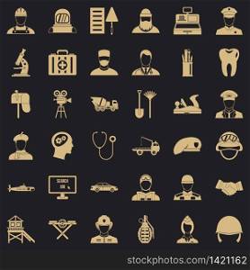 Working icons set. Simple style of 36 working vector icons for web for any design. Working icons set, simple style