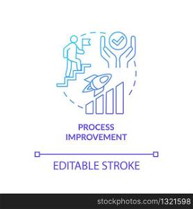 Working process improvement concept icon. Agency workflow optimization idea thin line illustration. Work result quality increase, professionalism growth. Vector isolated outline RGB color drawing