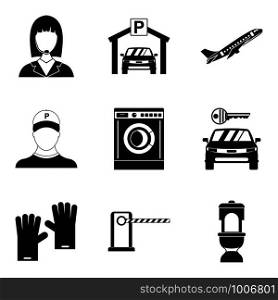 Working profession icons set. Simple set of 9 working profession vector icons for web isolated on white background. Working profession icons set, simple style