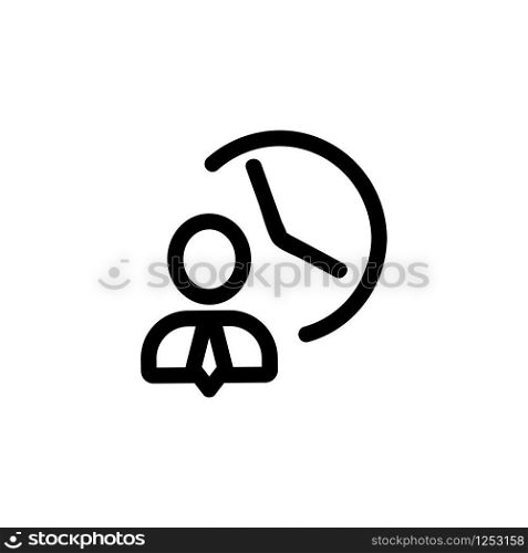 Working time icon vector. Thin line sign. Isolated contour symbol illustration. Working time icon vector. Isolated contour symbol illustration