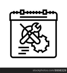 working time optimize line icon vector. working time optimize sign. isolated contour symbol black illustration. working time optimize line icon vector illustration