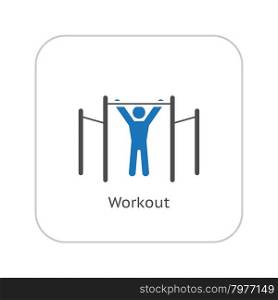 Workout Icon. Healthcare Flat Design. Isolated Illustration.. Workout Icon. Flat Design.