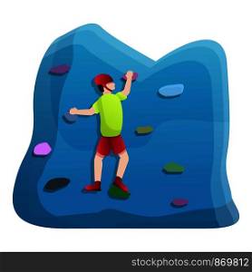 Workout wall climbing icon. Cartoon of workout wall climbing vector icon for web design isolated on white background. Workout wall climbing icon, cartoon style