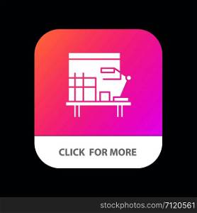 Workplace, Desk, Office, Table Mobile App Button. Android and IOS Glyph Version