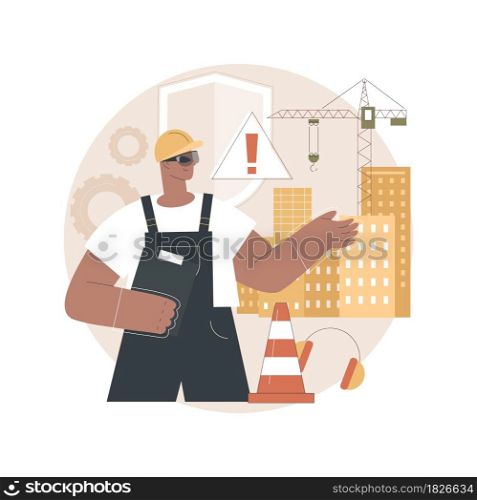 Workplace safety abstract concept vector illustration. Workplace assessment, safe labor conditions, occupational health, employee safety service, protected working environment abstract metaphor.. Workplace safety abstract concept vector illustration.