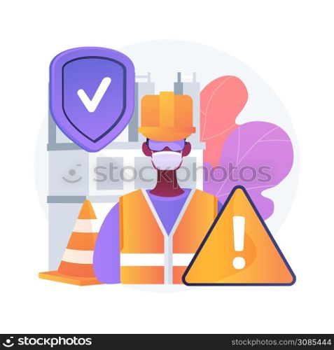 Workplace safety abstract concept vector illustration. Workplace assessment, safe labor conditions, occupational health, employee safety service, protected working environment abstract metaphor.. Workplace safety abstract concept vector illustration.