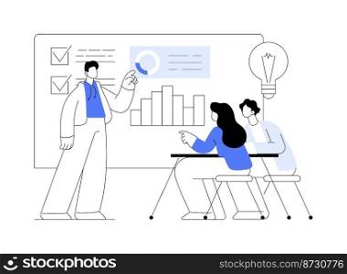 Workshop abstract concept vector illustration. Workshop session, practicing new skills, intensive group discussion, manufacturing or handicrafts, business teamwork, conference abstract metaphor.. Workshop abstract concept vector illustration.