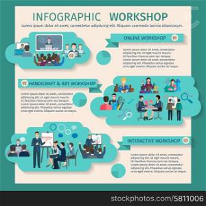 Workshop infographics set with art business and handicraft elements vector illustration. Workshop Infographics Set