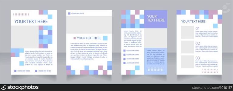 Workshop promotion blank brochure layout design. Lesson advertisment. Vertical poster template set with empty copy space for text. Premade corporate reports collection. Editable flyer paper pages. Workshop promotion blank brochure layout design