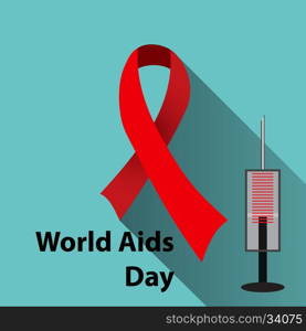 World Aids Day. Aids Awareness Red Ribbon. World Aids Day concept. Vector Illustration