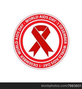 World AIDS Day label template. Stop AIDS. Vector illustration.