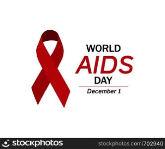 World Aids Day poster or banner in flat design. Eps10. World Aids Day poster or banner in flat design