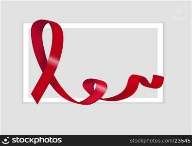World AIDS Day red awareness ribbon. Loop emblem in support of the problem of drug addiction, anarexia. Vector illustration. World AIDS Day red awareness ribbon. Loop emblem in support of the problem of drug addiction, anarexia. Vector illustration.