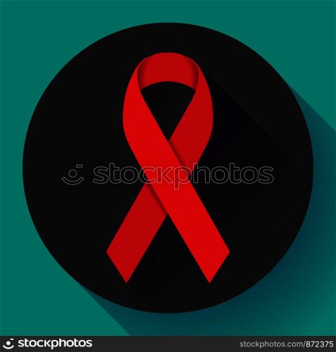 World Aids Day red ribbon 1 december aids awareness day flat icon. World Aids Day red ribbon 1 december awareness