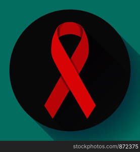 World Aids Day red ribbon 1 december aids awareness day flat icon. World Aids Day red ribbon 1 december awareness