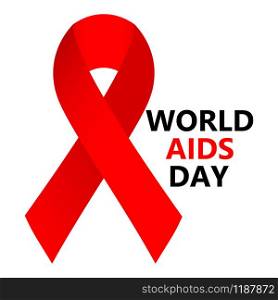 World AIDS Day. Symbol of hope red satin ribbon. World AIDS Day. Symbol of hope red ribbon