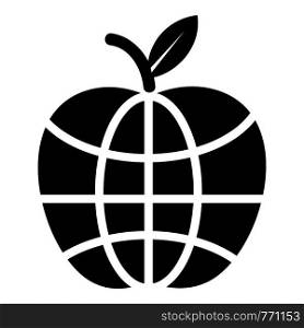 World apple icon. Simple illustration of world apple vector icon for web. World apple icon, simple black style