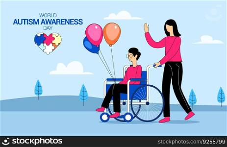 World autism awareness day concept Royalty Free Vector Image