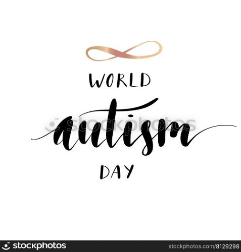 World Autism Day handwritten lettering vector illustration in script. World Autism Day handwritten lettering vector illustration