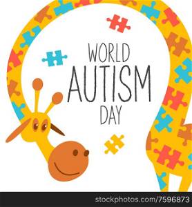 World autism day. Vector illustration in cartoon style.