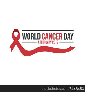 World awareness ribbon of cancer. Preventive health care vector banner. Illustration of c&aign day of cancer world, prevention health