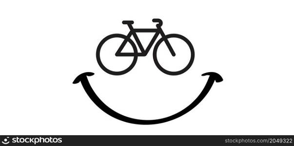 World Bicycle day or health day race tour. Sport cyclist banner, walppaper or card. Cycling icon. Funny vector bike signs. Sports symbol. Clipart cartoon cycling logo. Trafel, happy family holiday concept