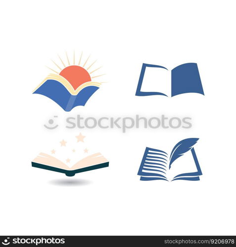 World book day logo vector flat design template