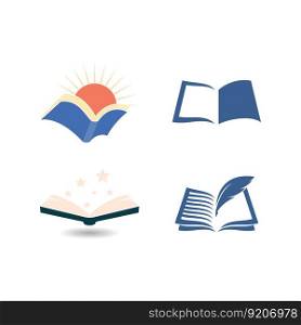 World book day logo vector flat design template