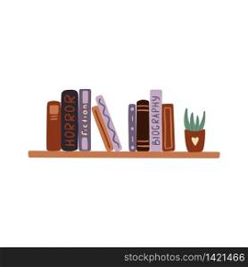 World book day. Shelves with books on it. Flat vector illustration on a white background.
