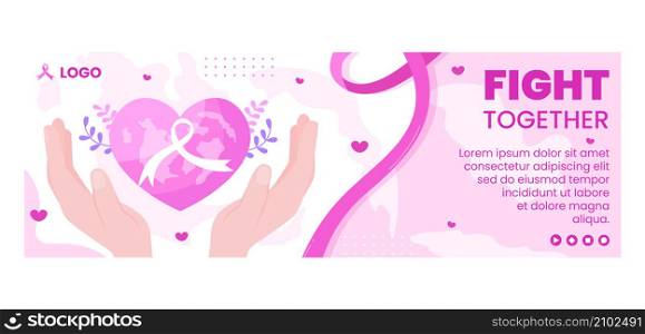 World Cancer Day Cover Template Flat Design Health care Illustration Editable of Square Background for Social media, Greetings Card or Web Ads