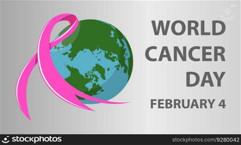 World cancer day design with map Royalty Free Vector Image