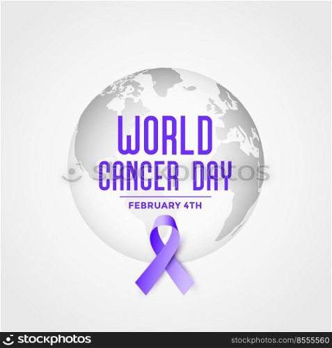 world cancer day event poster with ribbon design