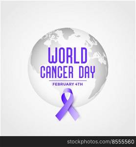 world cancer day event poster with ribbon design