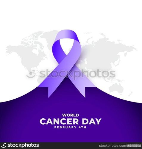 world cancer day purple ribbon concept event poster