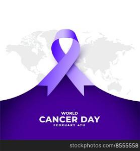 world cancer day purple ribbon concept event poster