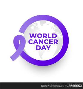 world cancer day ribbon frame concept poster design
