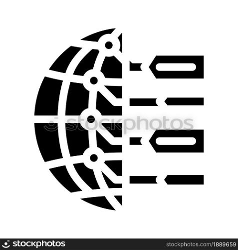 world communication glyph icon vector. world communication sign. isolated contour symbol black illustration. world communication glyph icon vector illustration