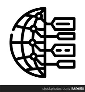 world communication line icon vector. world communication sign. isolated contour symbol black illustration. world communication line icon vector illustration