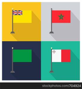 World country flags design vector