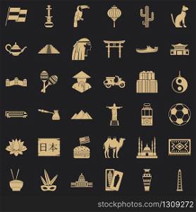 World culture icons set. Simple style of 36 world culture vector icons for web for any design. World culture icons set, simple style