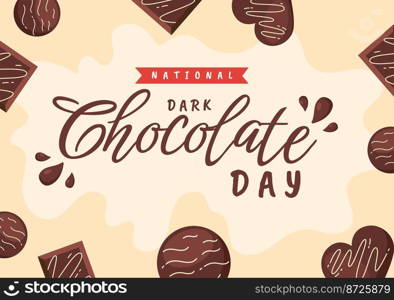 World Dark Chocolate Day On February 1st for the Health and Happiness That Choco Brings in Flat Style Cartoon Hand Drawn Templates Illustration