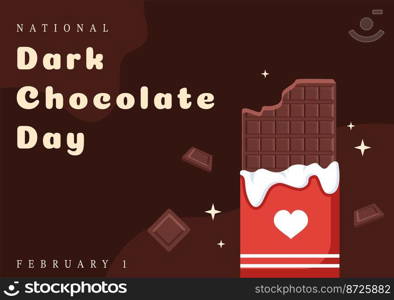 World Dark Chocolate Day On February 1st for the Health and Happiness That Choco Brings in Flat Style Cartoon Hand Drawn Templates Illustration