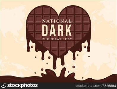 World Dark Chocolate Day On February 1st for the Health and Happiness That Choco Brings in Flat Style Cartoon Hand Drawn Templates Illustration