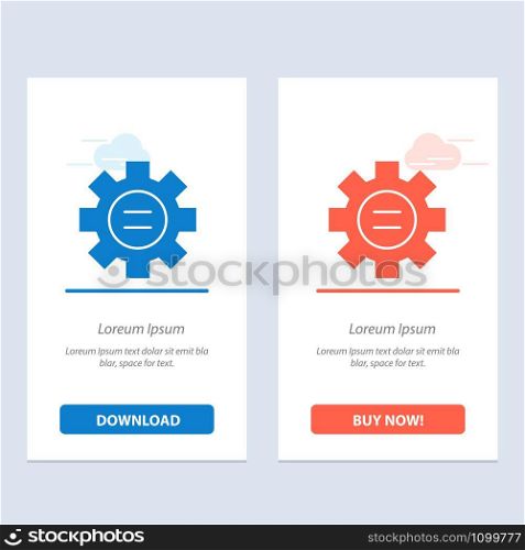 World, Education, Setting, Gear Blue and Red Download and Buy Now web Widget Card Template