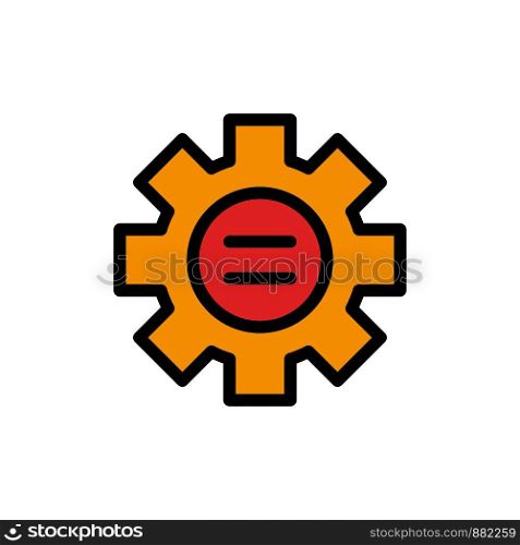 World, Education, Setting, Gear Flat Color Icon. Vector icon banner Template