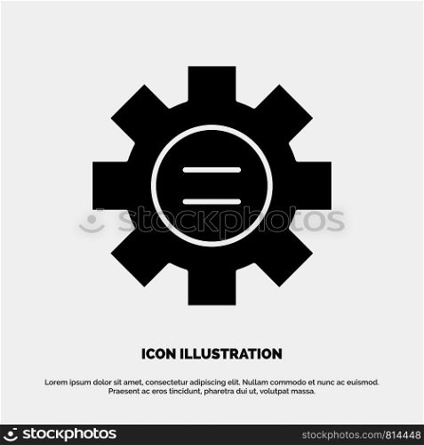 World, Education, Setting, Gear solid Glyph Icon vector