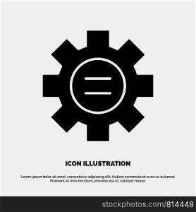World, Education, Setting, Gear solid Glyph Icon vector