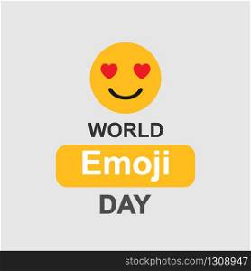 World Emoji Day. Love emoji with text. Vector illustration. EPS 10
